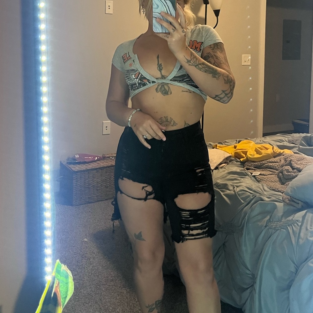 ripped jean shorts